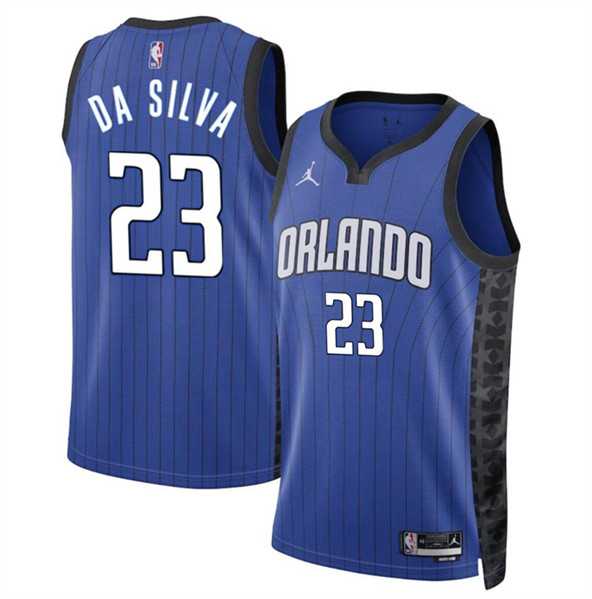 Mens Orlando Magic #23 Tristan Da Silva Blue 2024 Draft Statement Edition Stitched Basketball Jersey Dzhi->orlando magic->NBA Jersey